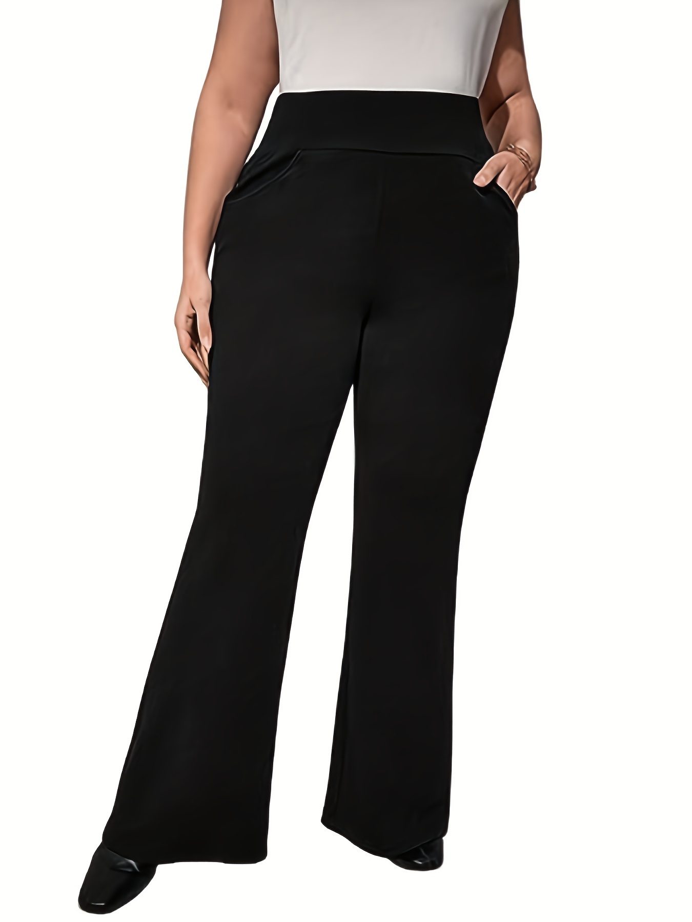 Mode d'été nouvelle mode formelle d'affaires grande taille pour femmes avec pantalon à jambes larges de couleur unie pantalon neuf-quarts