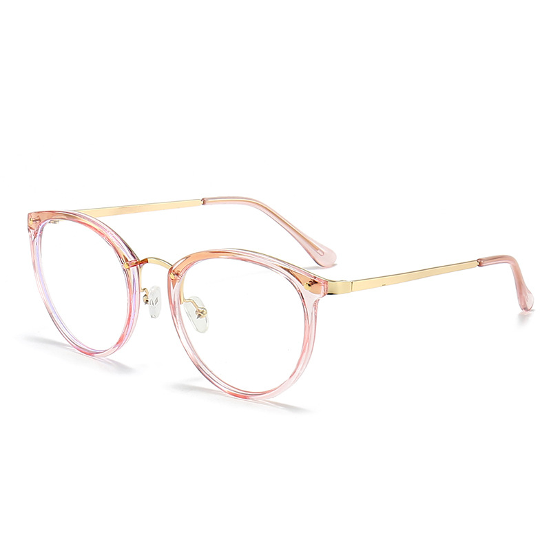 Lunettes rondes à rivets rétro, verres plats ronds artistiques créatifs, Anti-lumière bleue, lunettes décoratives