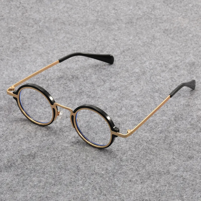 Lunettes optiques rondes rétro à monture complète pour femmes et hommes, lentille transparente HD, Anti-lumière bleue, lunettes de luxe exquises de styliste