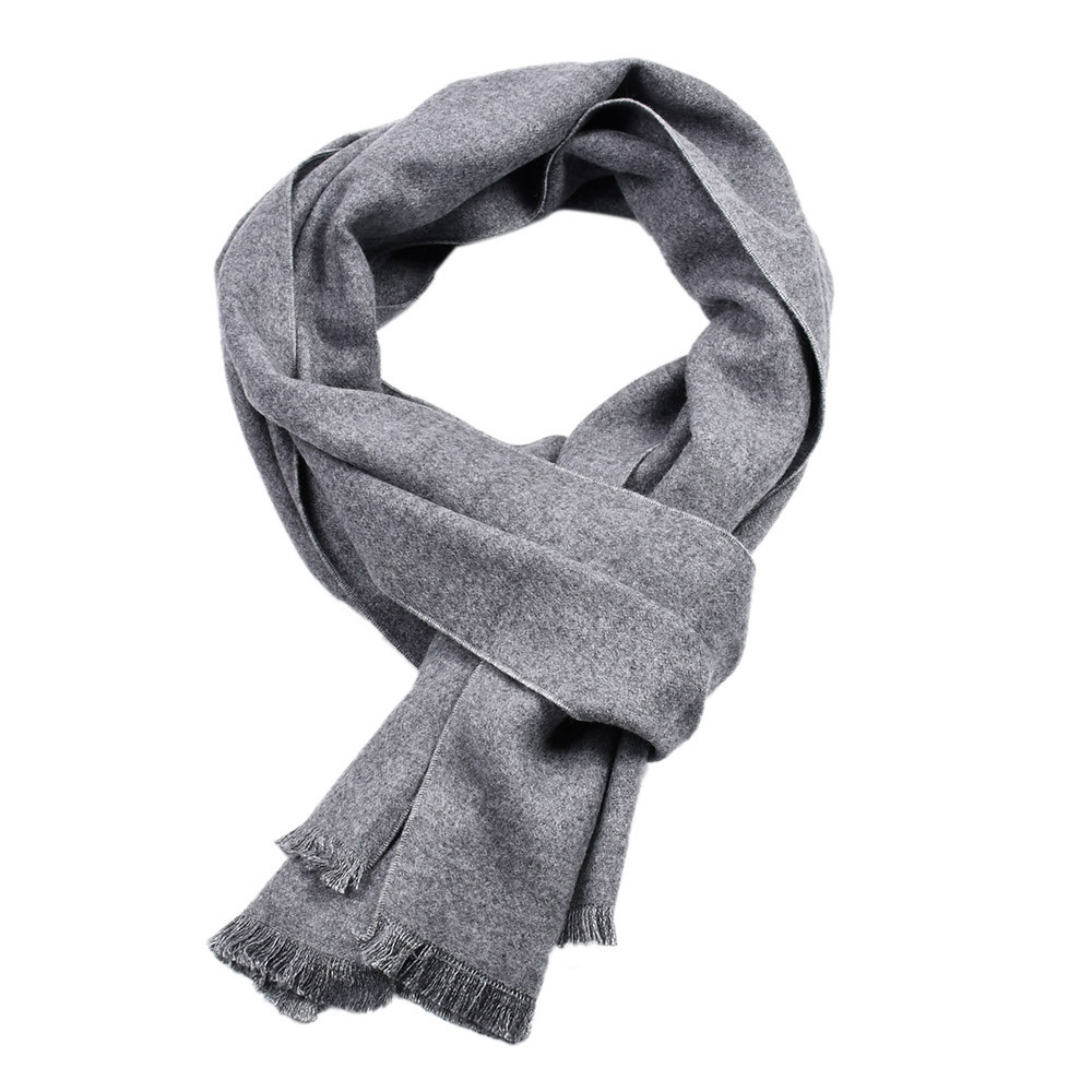 Mode hommes couleur unie cachemire écharpe hiver épaissir chaud Pashmina châle homme noir gris décontracté foulards gland Foulard Bufanda