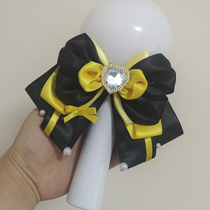 Nœud papillon pour femmes, bâton lumineux de Concert, Original, fait à la main, uniforme Lolita de luxe, accessoires de chemise, col en strass, fleur