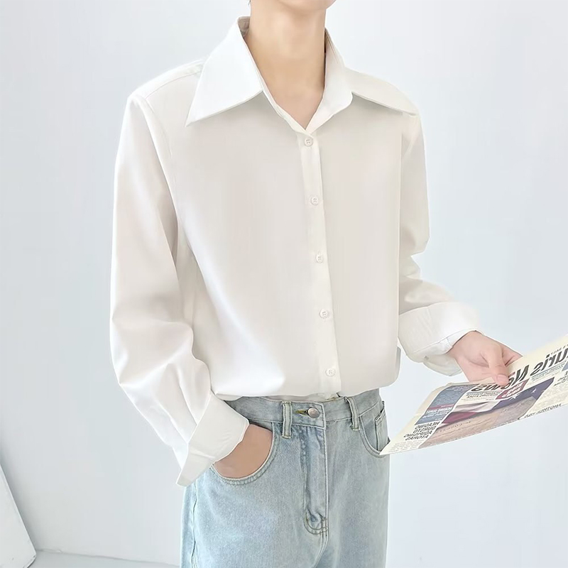 Vêtements de luxe de printemps pour hommes, chemises texturées décontractées, boutons à revers Vintage, couleur unie, manches longues, vêtements de base, 2025