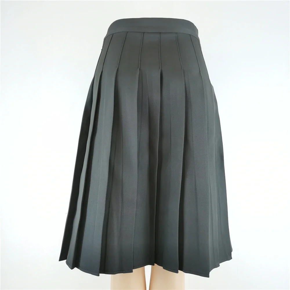 Jupe longue plissée pour femme, vêtements de mode coréenne, noir, blanc, grande taille, cosplay, HarajukuY2k, 58cm