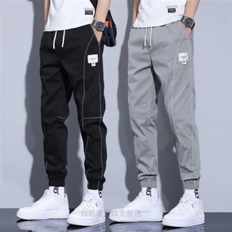 Jogging de style anglais pour hommes, pantalons décontractés coupe adt à jambes larges