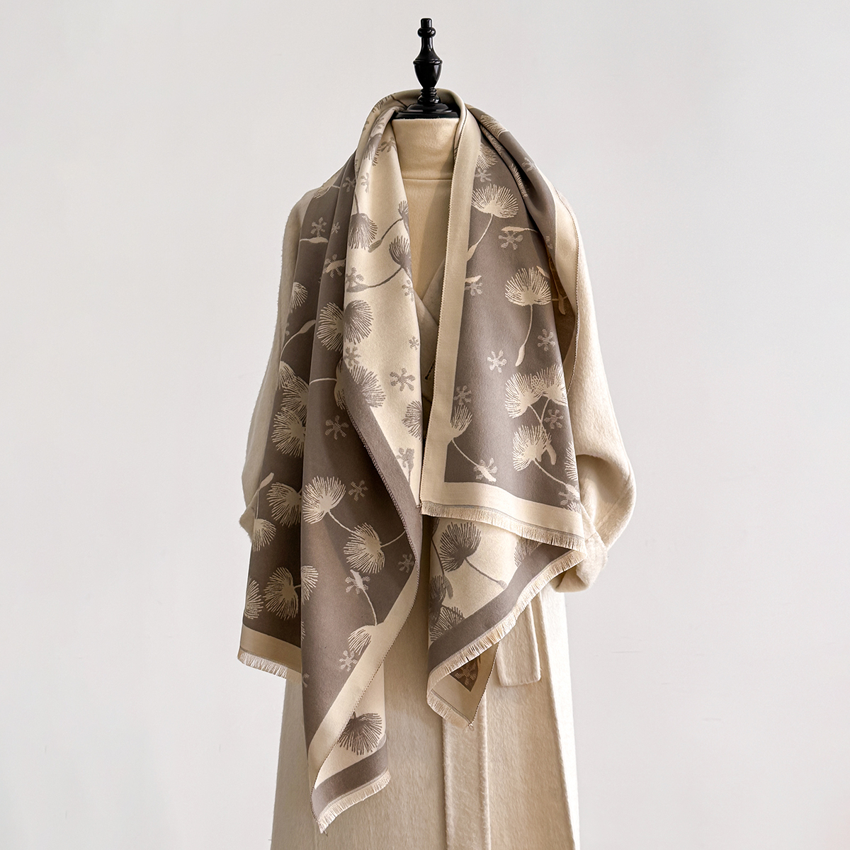 2025 hiver chaud cachemire plume écharpe pour femmes de luxe Jacquard Pashmina châle Wrap foulard femme Design Echarpe Bufanda