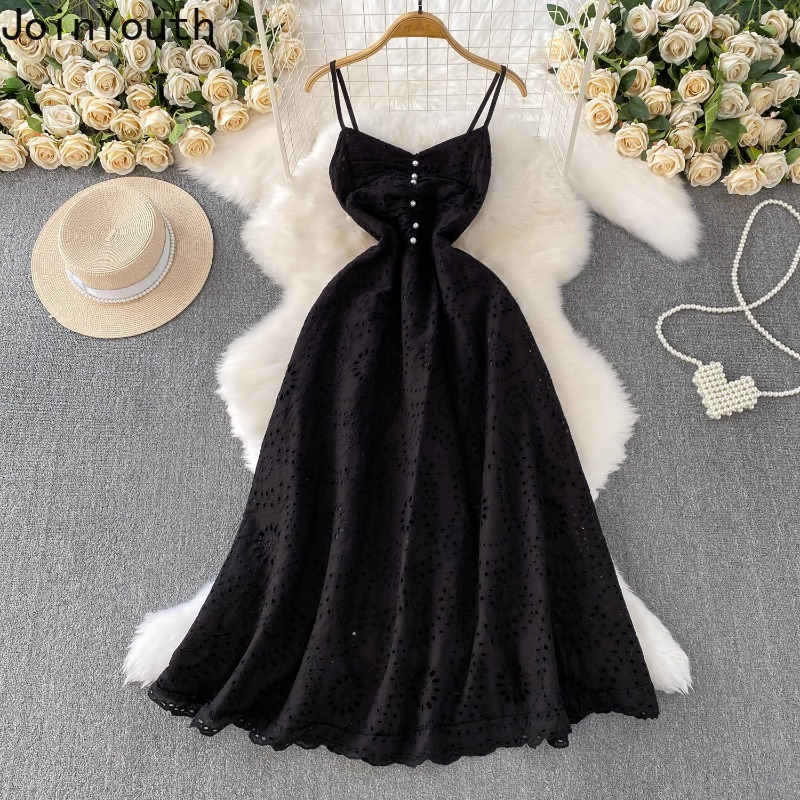 Robe rose Femme col en v manches robes femmes 2025 robes De Mujer évider broderie taille haute grande balançoire été Maxi Drrss