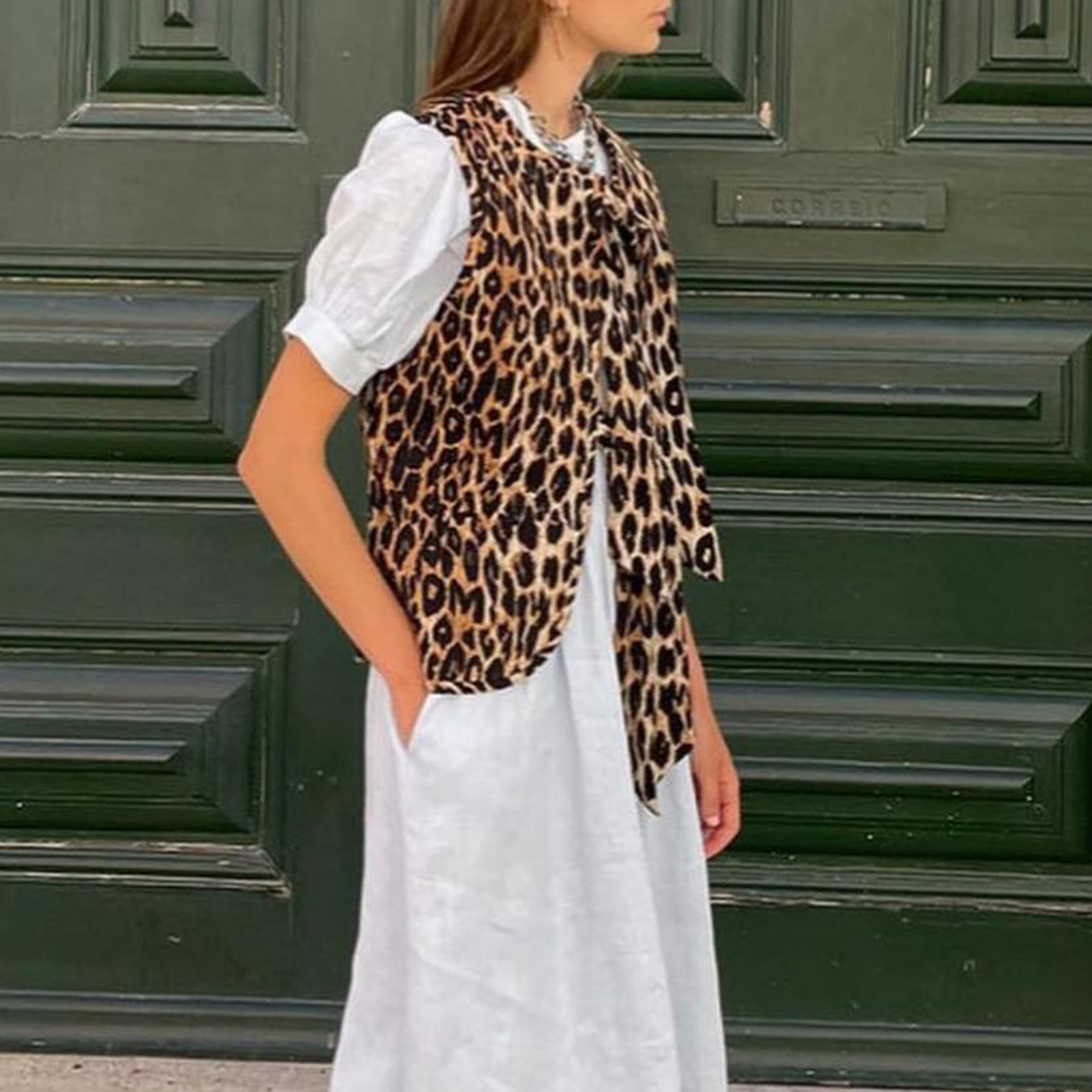 Chemise matelassurera vintage pour femme, émaillée léopard esthétique, cardigan brodé floral, streetwear, automne