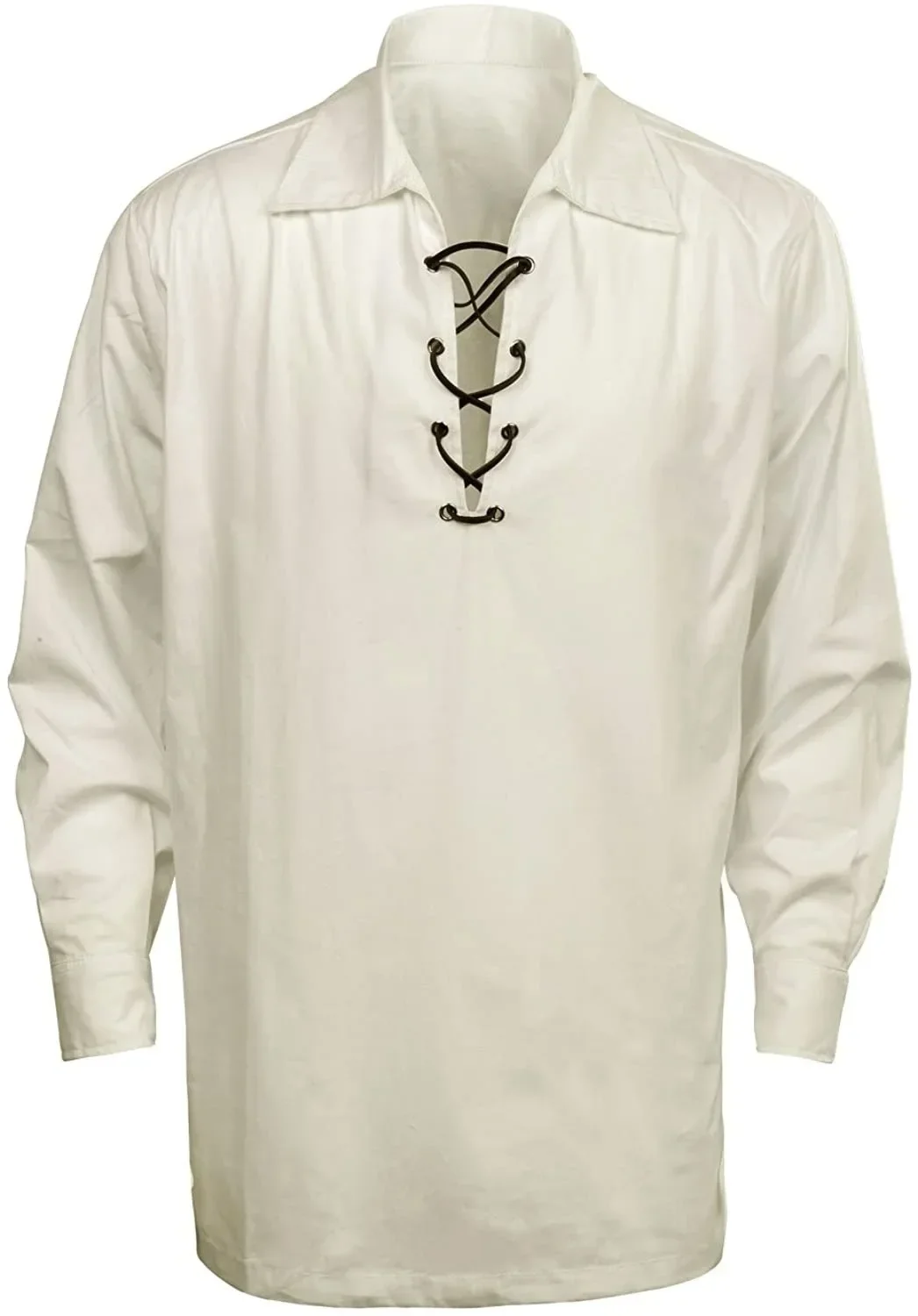 Haut de chemise décontracté à manches longues pour homme, style médiéval, pour jeu de rôle, en tissu Dry Kelp