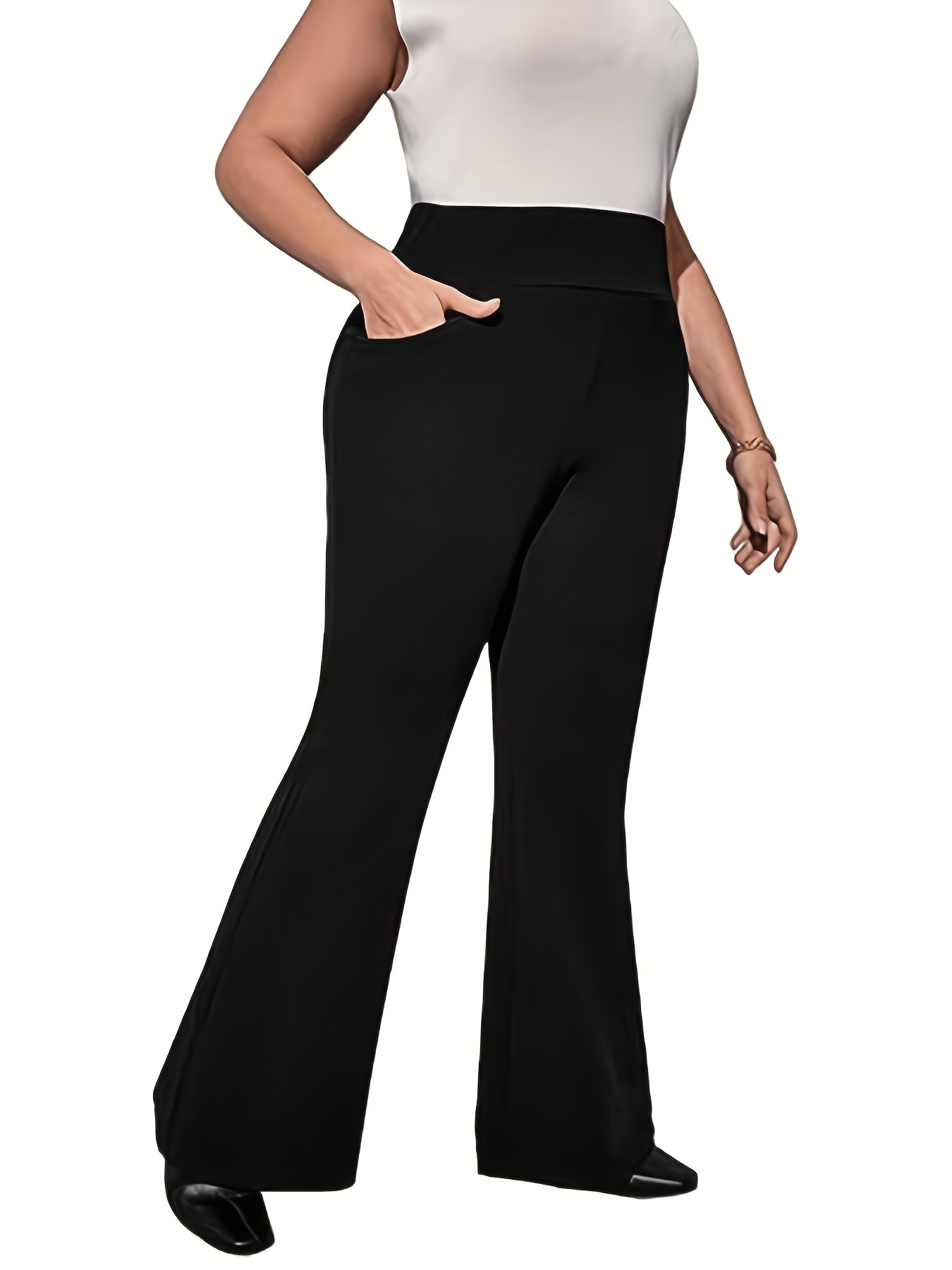 Mode d'été nouvelle mode formelle d'affaires grande taille pour femmes avec pantalon à jambes larges de couleur unie pantalon neuf-quarts