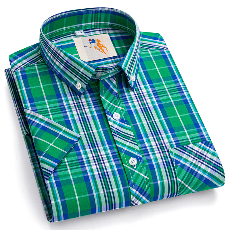 Chemises pour hommes grande taille 8XL 7XL, nouvelle mode, manches courtes, été, 100% coton, chemise à carreaux, décontractée, fine, douce, confortable, vêtements pour hommes