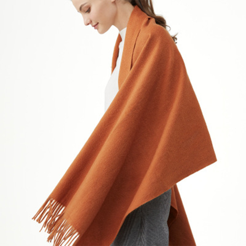 Écharpe de marque 100% laine pour femme, Pashmina Long, épais, chaud, doux, solide, châles et enveloppes en laine de mongolie intérieure, hiver