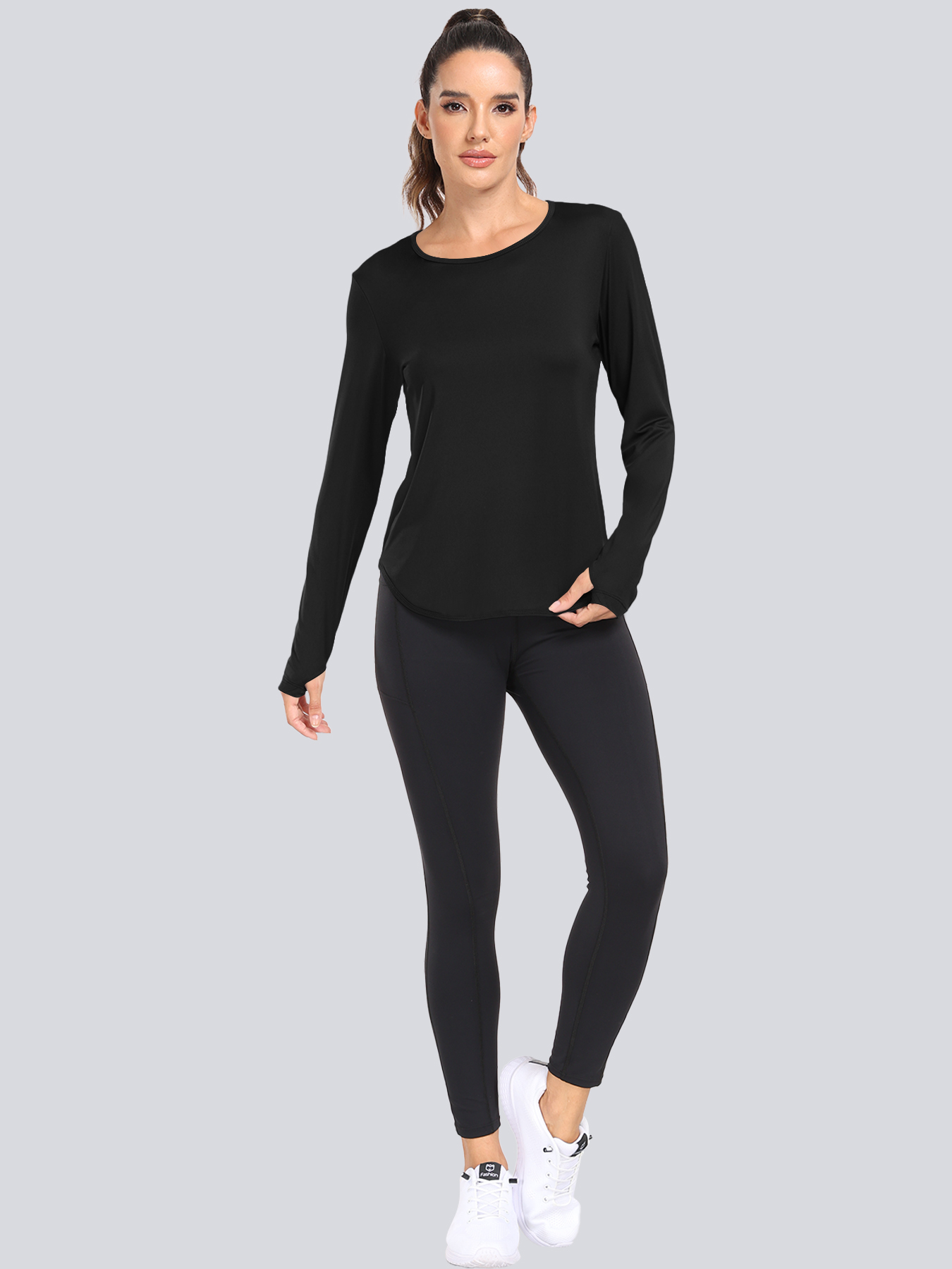 Femmes T-Shirts Protection solaire sport manches longues Protection UV ample respirant course Yoga vêtements Fitness