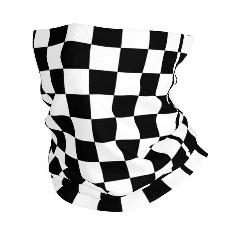 Cache-cou bandana à motif géométrique à carreaux pour femmes et hommes, écharpe tubulaire pour la randonnée, le camping, l'hiver, cache-visage pour moto