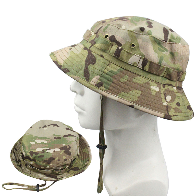 Chapeau Panama pour homme, chapeau bob tactique camouflage, chapeau de protection solaire pour les activités de plein air, randonnée, camping, pêche, chapeau de plage pour homme