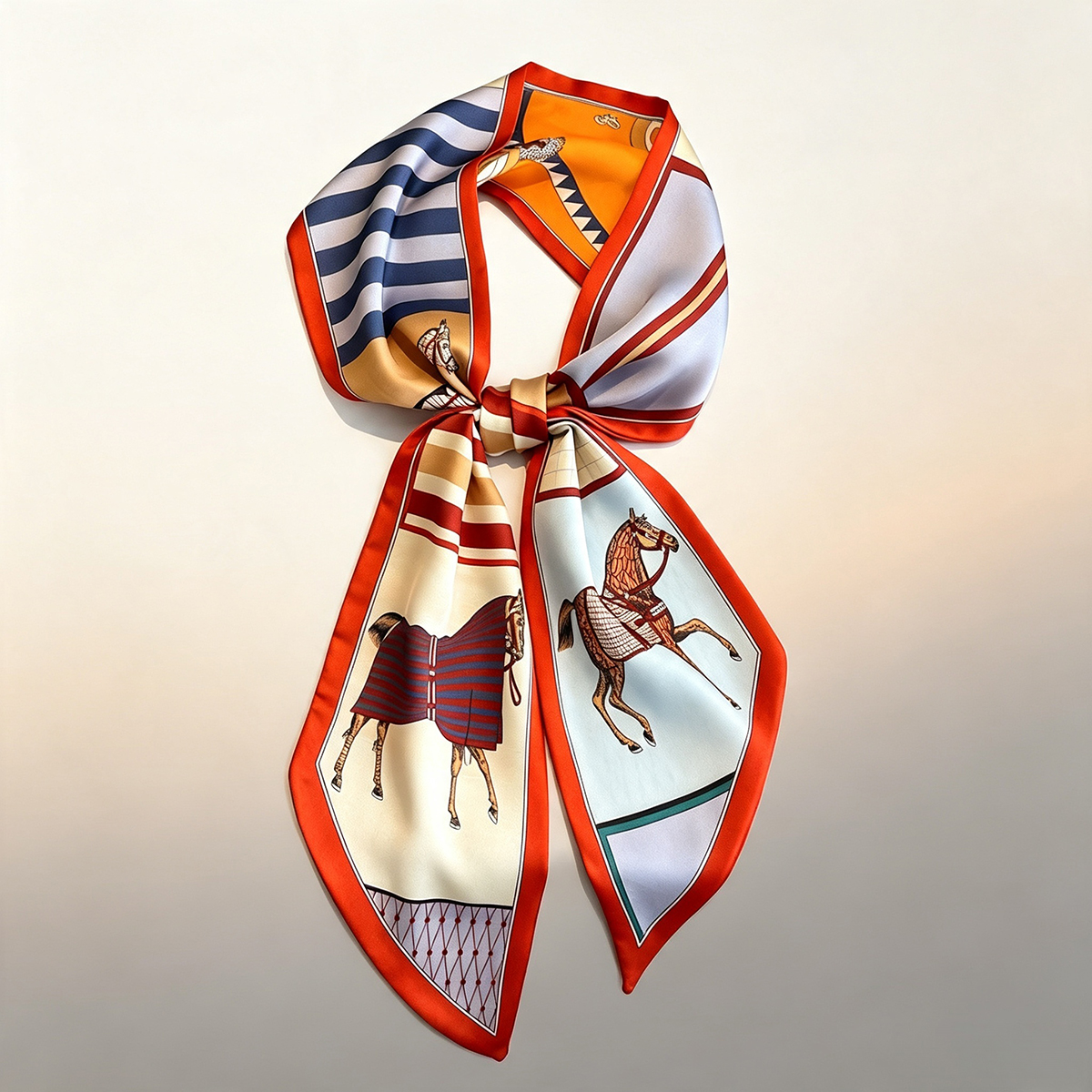 Écharpe de luxe imprimée cheval, élégante, fine et soyeuse, nouvelle mode 2026, foulard décoratif décontracté pour femme
