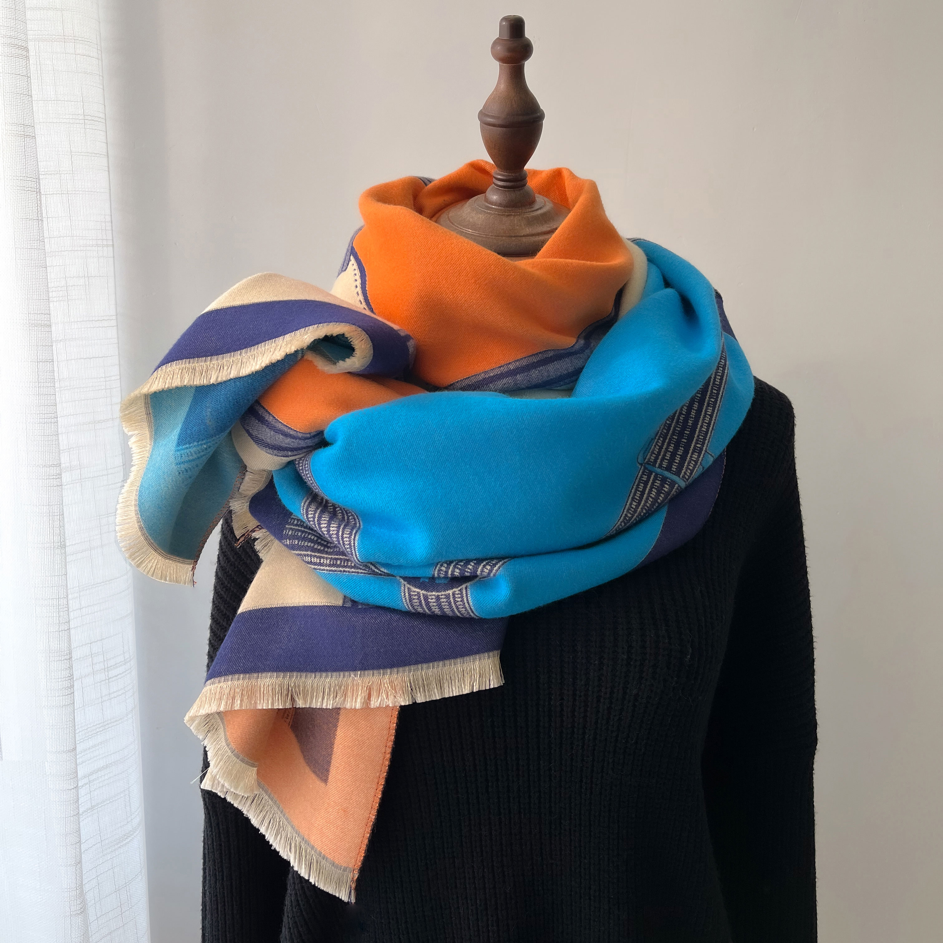 Écharpe en cachemire d'hiver pour femmes, imprimé de luxe, châle enveloppant, couverture épaisse et chaude, cadeau Pashmina
