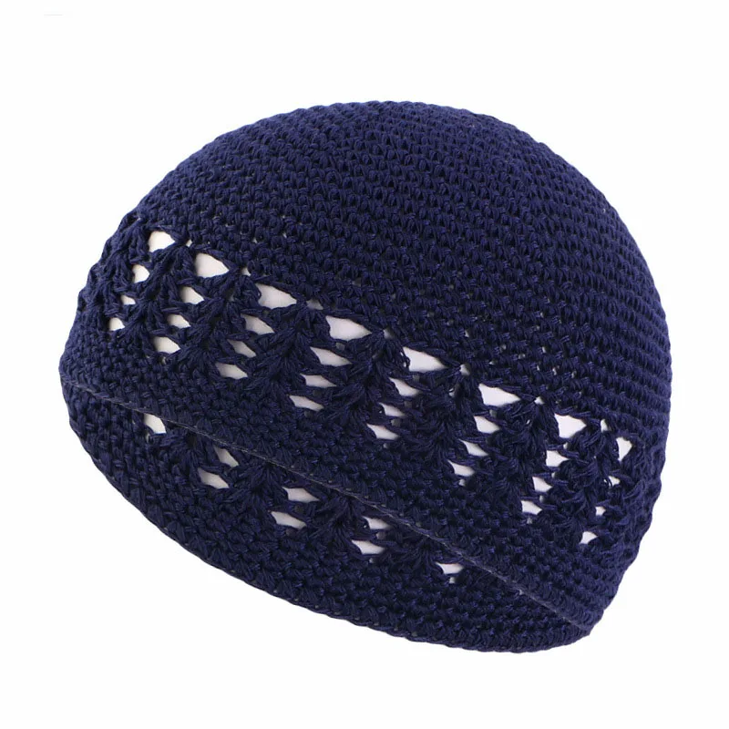 Jersey tricoté hommes musulmans Kufi chapeaux de prière unisexe bonnets casquette Bonnet islamique Ramadan juif kippa Homme chapeau hommes Wrap foulard