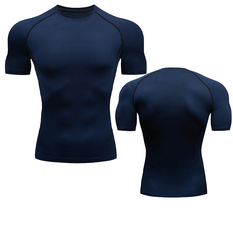 T-shirt de sport pour homme, à séchage rapide, manches courtes, tee-shirt de sport, haut de sport, compression pour la gym, fitness, entraînement, course à pied