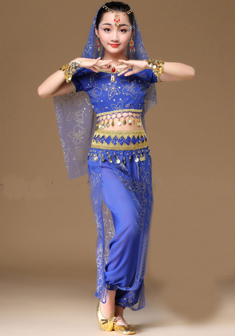 Costumes de danse orientale filles egypte enfant Costumes de danse du ventre ensemble égyptien Bollywood indien vêtements de danse du ventre inde 3 couleurs