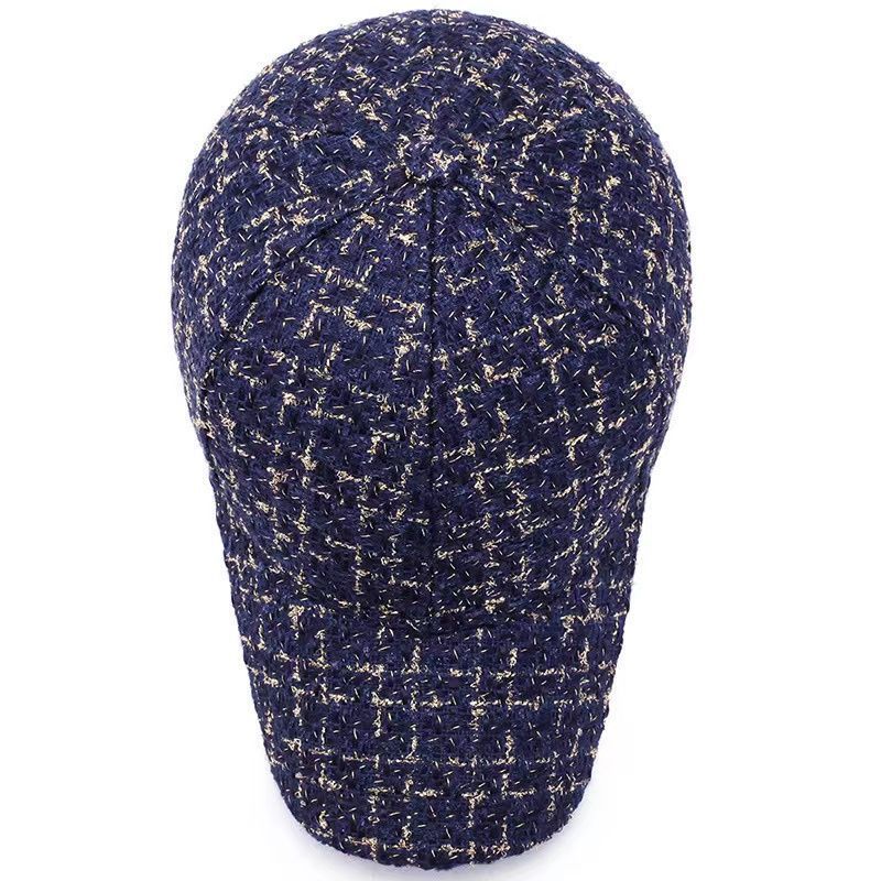 Casquette de Baseball pour femmes, automne et hiver, mode fil d'or Tweed, casquette à rabat réglable pour l'extérieur, chapeau de soleil chaud, chapeaux de papa élégants