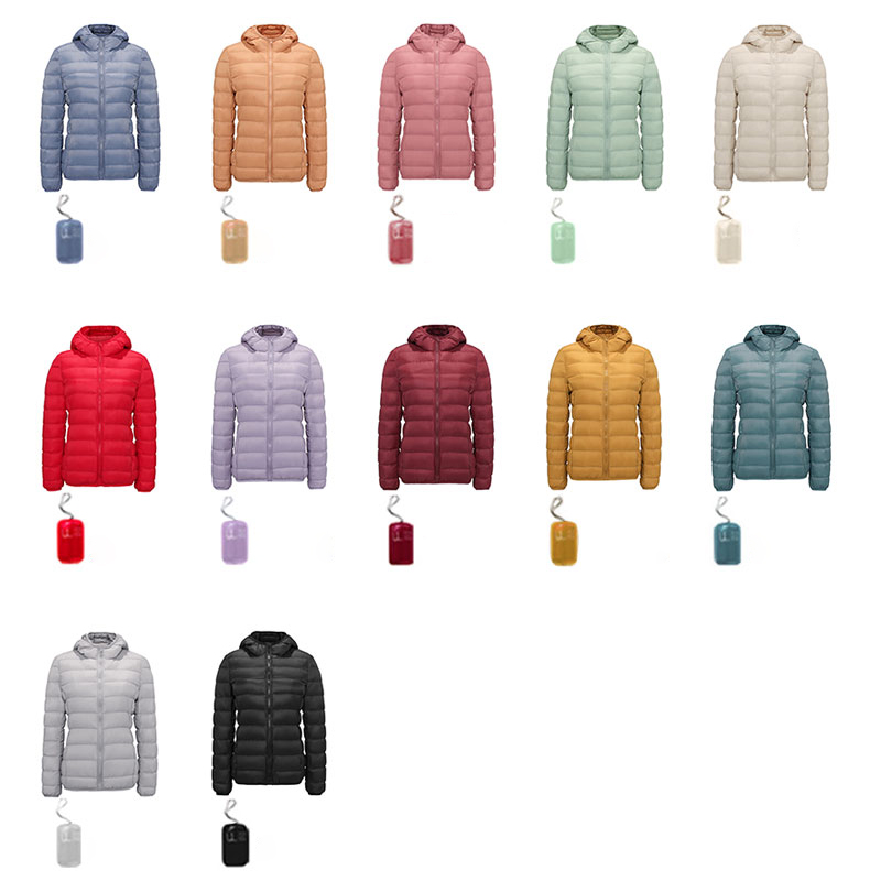 Doudoune à capuche ultralégère pour femme, manteau chaud, parka femme, vêtements d'extérieur portables, coupe-vent matelassé, hiver