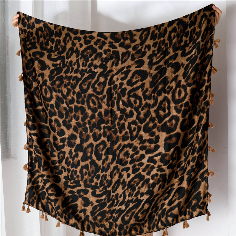 Châle en Viscose Imprimé Léopard et à Pois pour Femme, Écharpe de Haute Qualité, Étole Pashmina Douce, Casquettes Musulmanes, 16 Styles