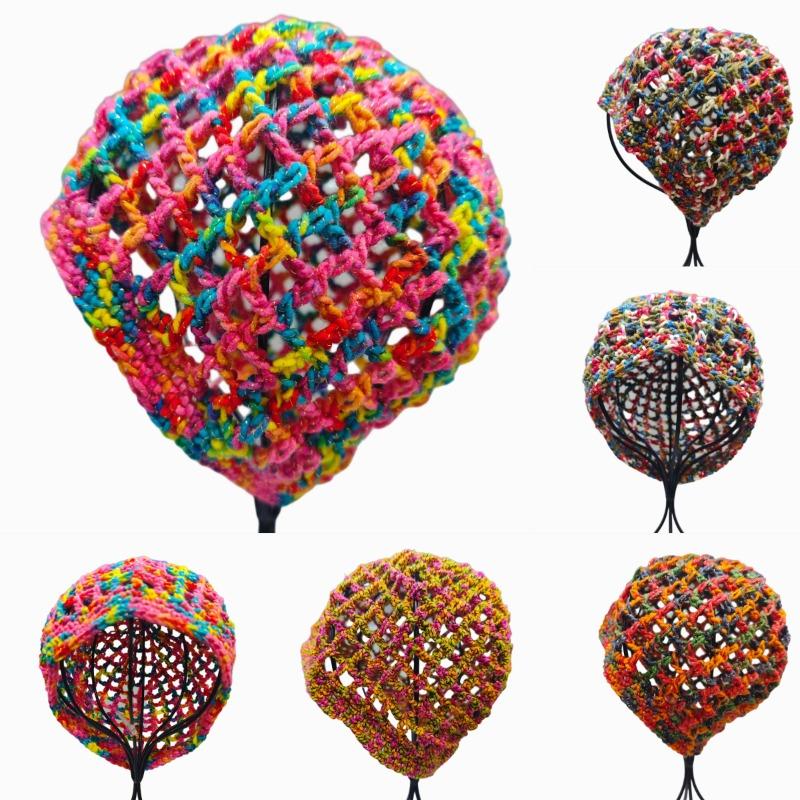 Chapeau tricoté à la main ajouré avec perles pour femme, style vintage, bohème et original