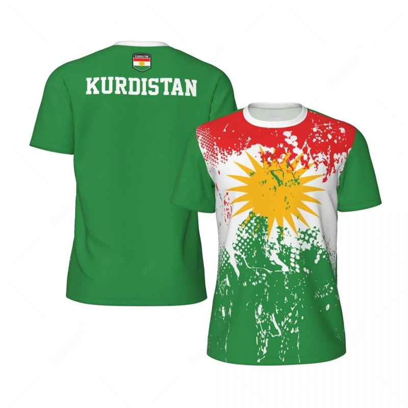 Mode kurdistan t-shirt hommes vêtements été 3D imprimé Football t-shirt sport manches courtes t-shirt col rond t-shirts amples