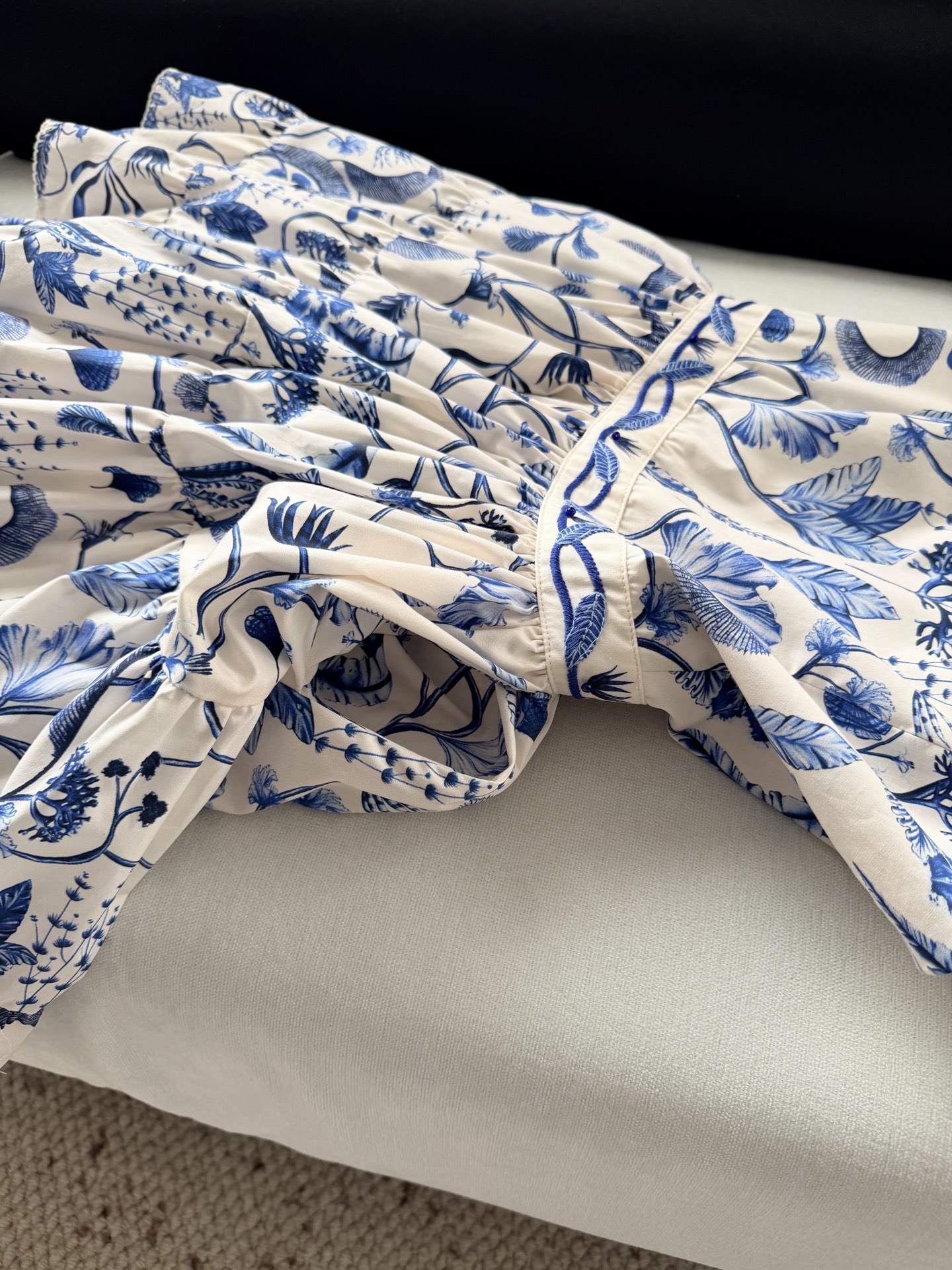 Robe débardeur pour femme, imprimé floral bleu, 100% coton, broderie, sans manches, taille haute, col carré, robe courte décontractée pour femmes