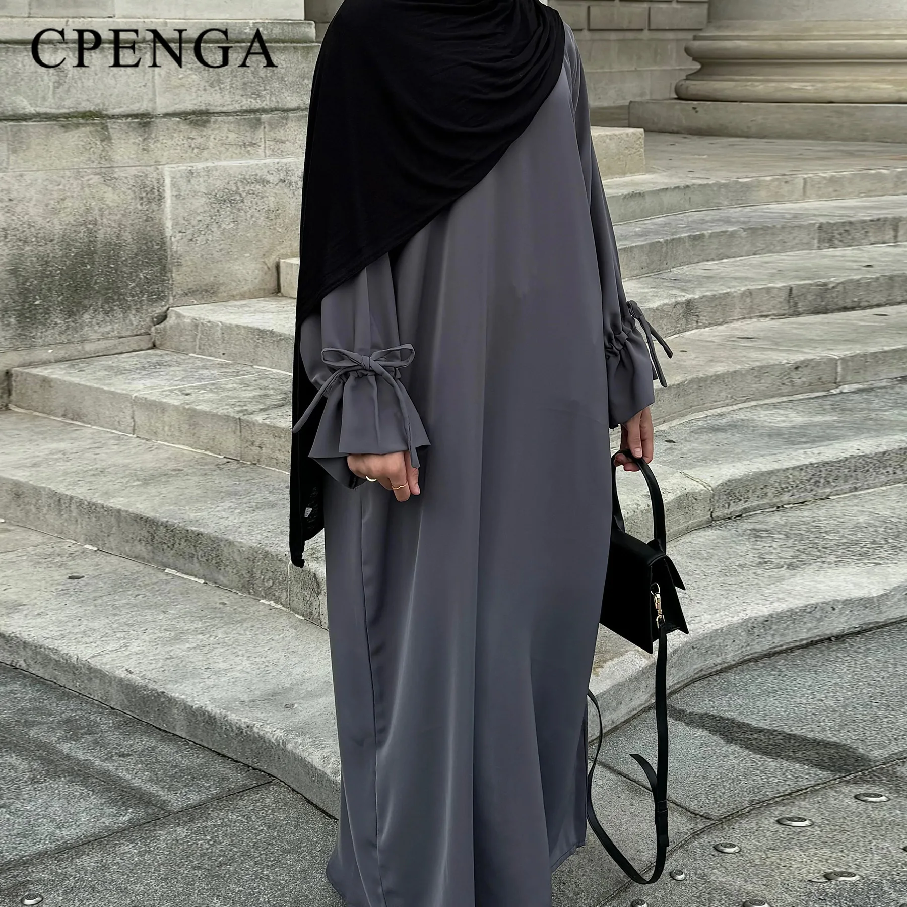 Abaya-Robe de Couleur Unie pour Femme Musulmane, Vêtement d'Église Islamique, Élégant, à la Mode, pour Ramadan Arabe, Dubaï, Turquie, 2025