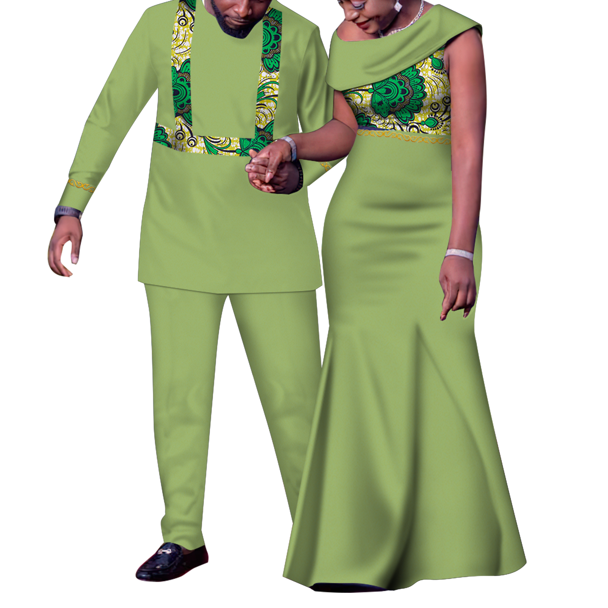 Tenues de Couple africain, ensembles assortis Dashiki, costume et robes pour hommes africains pour femmes, vêtements de fête pour Couple WYQ905