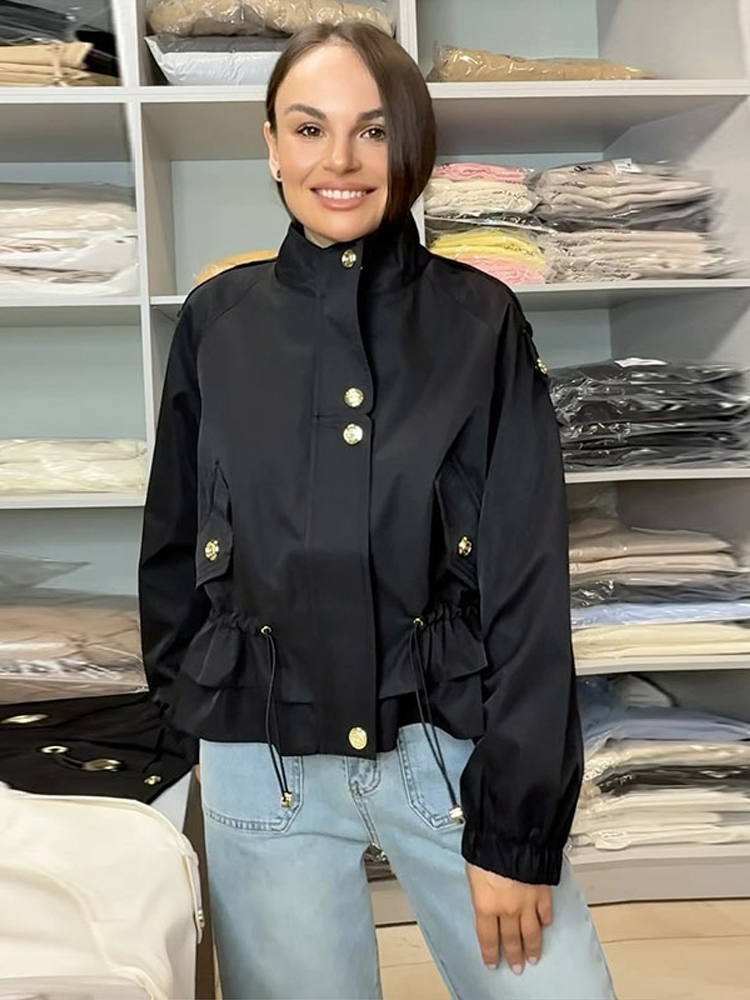 Manteau en daim à lacets pour femme, col rabattu, épaulettes, simple boutonnage, manches longues, solide, vestes élégantes, manteaux d'automne pour dames