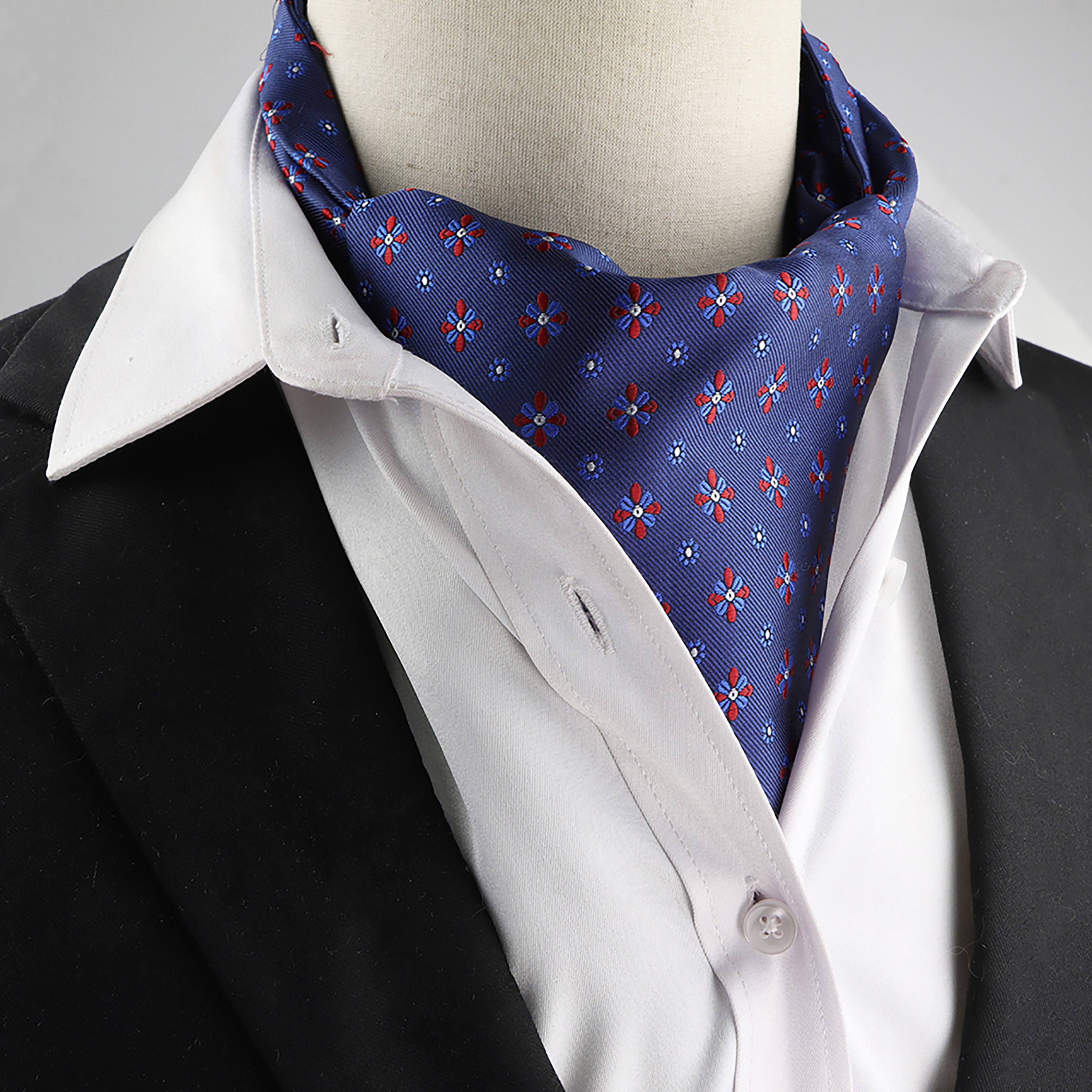 Nouveau Design hommes Ascot écharpe cravate mode Paisley Floral bleu vert cravate affaires bureau fête Gentleman collier accessoires