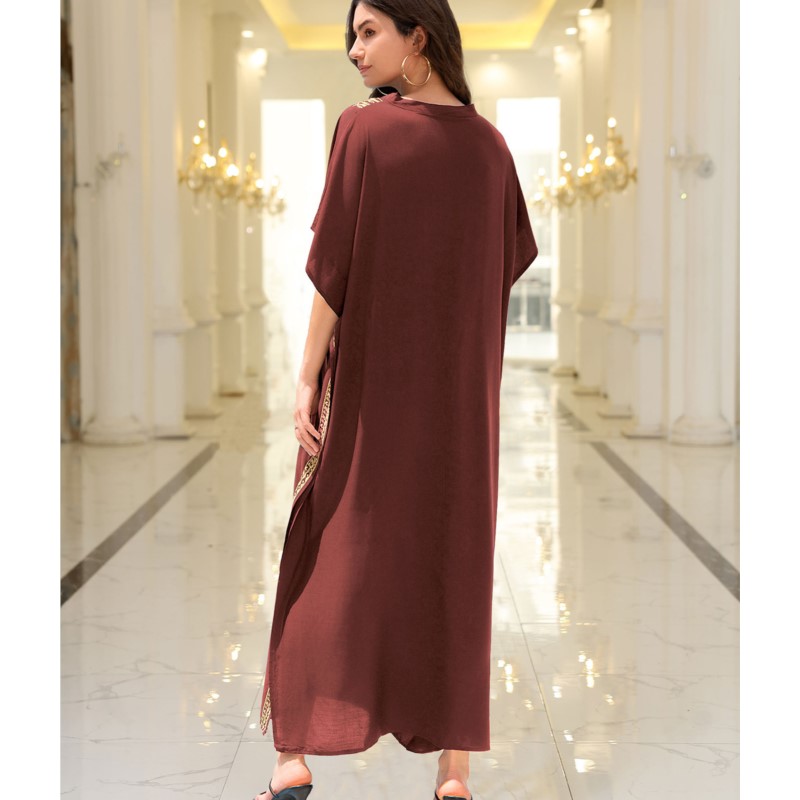 Robe Boho en coton brodé pour femmes, mode plage, Protection solaire, ample, Bikini, maillot de bain, chemisier extérieur
