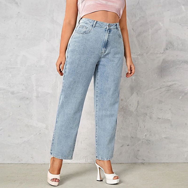 Jean bleu foncé grande taille pour femme, 175cm de haut, extensible et lavage adt, droit, 6XL, 100kg, pantalon en denim fin pour femme, courbe, automne