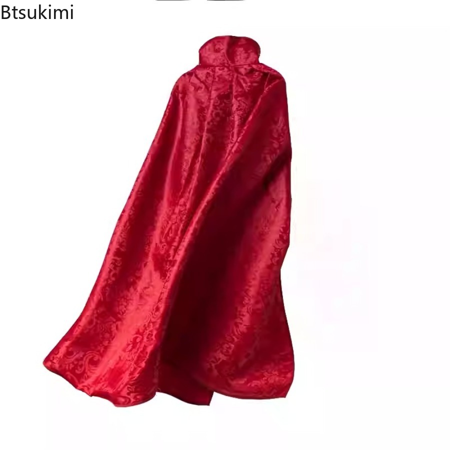 Cape à capuche pour enfants, Costume de spectacle, déguisement de fête de carnaval, Halloween, rouge, noir, blanc, Costume de Cosplay pour femmes et hommes