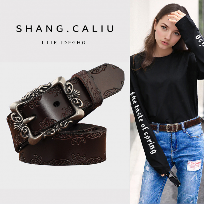 Ceinture en cuir pour femmes, Simple et polyvalente, large, coréenne, décorative, décontractée, mode étudiante, jean, tendance