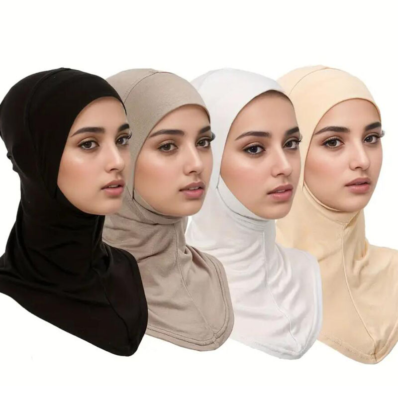 2 pièces/ensemble Hijab sous-capuchon couleur unie instantané Hijab modeste bonnet intérieur Hijab casquettes musulman Turban casquettes pour les femmes usage quotidien