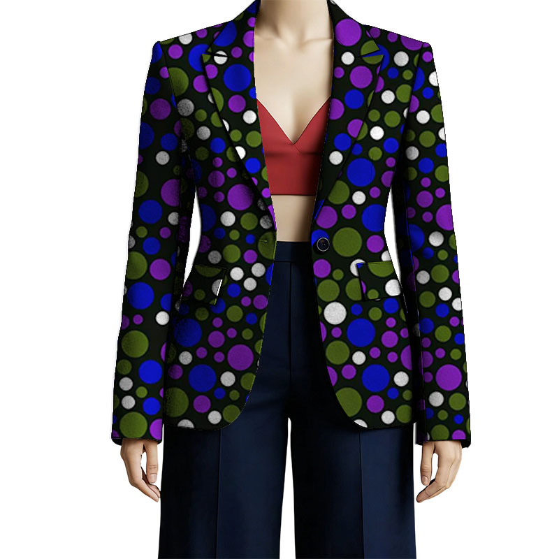 Vestes de costume de Couture africaine pour femmes, blazer Ankara imprimé coloré pour mariage, manteau court de fête