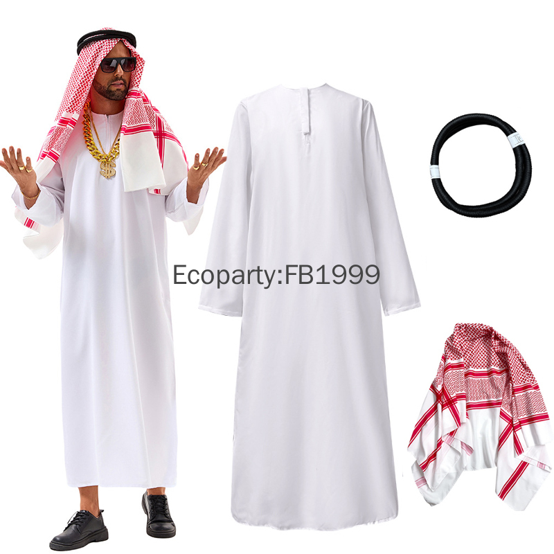 Adulte arabie arabe Sheikh Costume hommes Halloween drôle berger Prince arabe Cosplay tenues pourim Spoof thème fête habiller