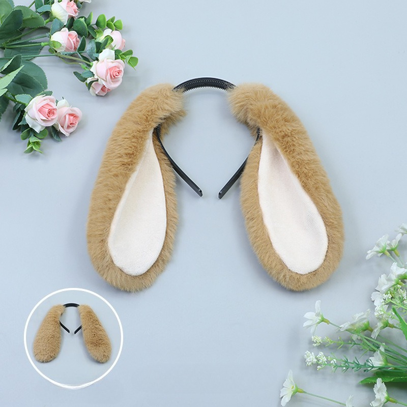 Bandeaux oreilles de lapin d'halloween, bandeau souple en peluche pour femmes, Costume de Cosplay, fête