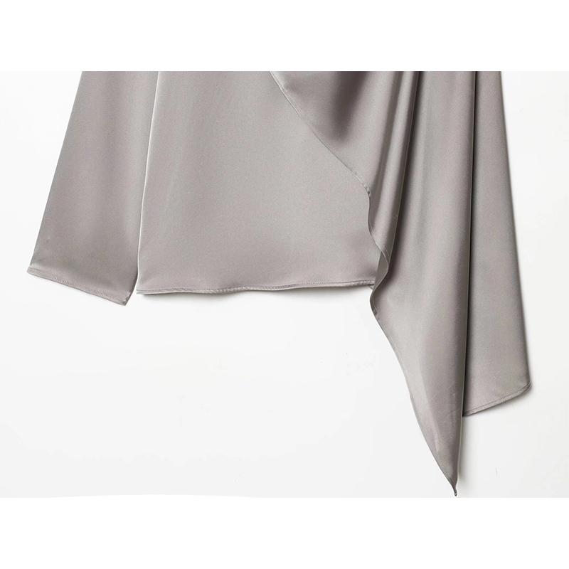 YENKYE nouveau 2026 femmes châle conception Satin Blouse à manches longues printemps haute rue hauts élégants