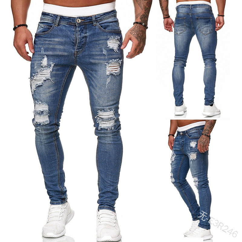 Pantalons pour hommes mode hommes pantalons décontractés Jean extensible pantalon de travail maigre mâle Vintage lavage grande taille Jean coupe ajustée pour hommes vêtements