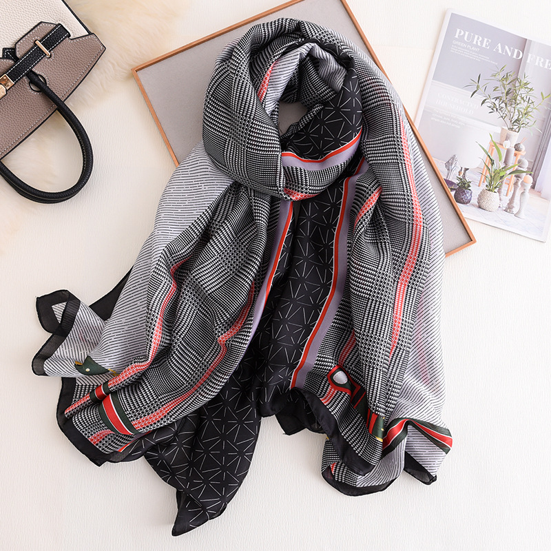 Foulard en soie naturelle Pashmina de luxe pour femmes, châles et enveloppes féminins élégants, protection solaire de plage, étole de styliste, Foulard en soie