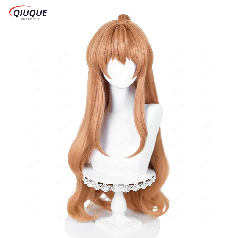 Perruque de Cosplay dessin animé tigre × DRAGON Aisaka Taiga Orange Long DRAGON Toradora! Perruques synthétiques résistantes à la chaleur + bonnet de perruque