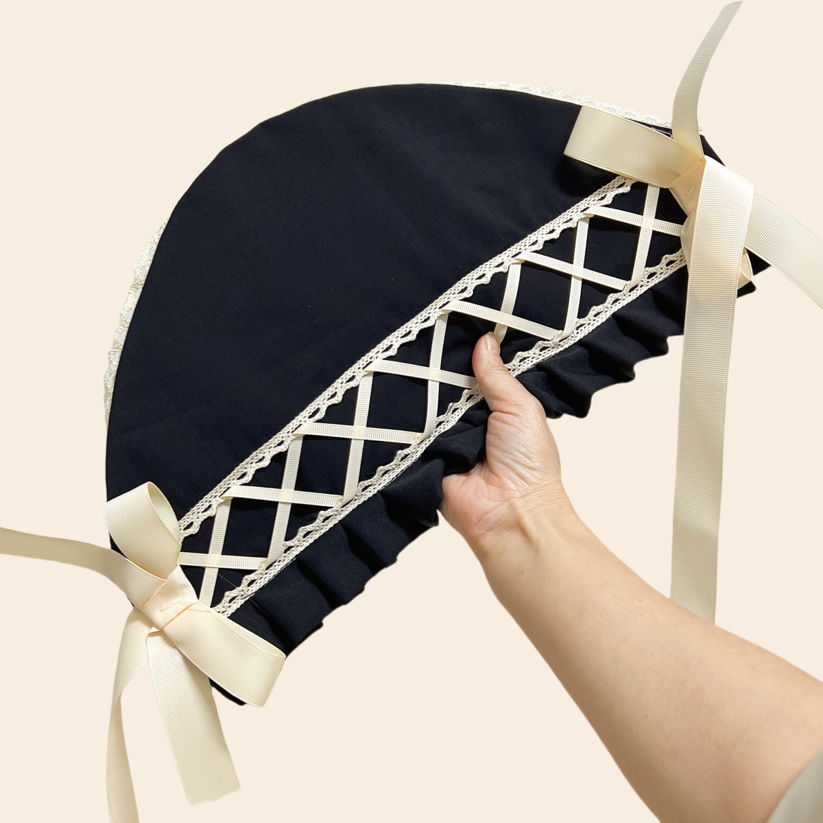 Chapeau Lolita en dentelle de style pastChev, magnifique bonnet, pièce de sauna victorienne, casquette plate de fête élégante, accessoire de cosplay