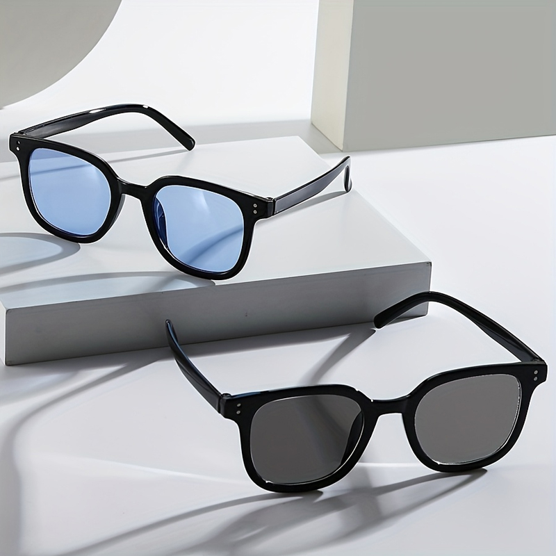 2 styles disponibles : lunettes de soleil classiques à monture noire – unisexe, verres polarisés ou miroir bleu, protection UV400 pour la conduite