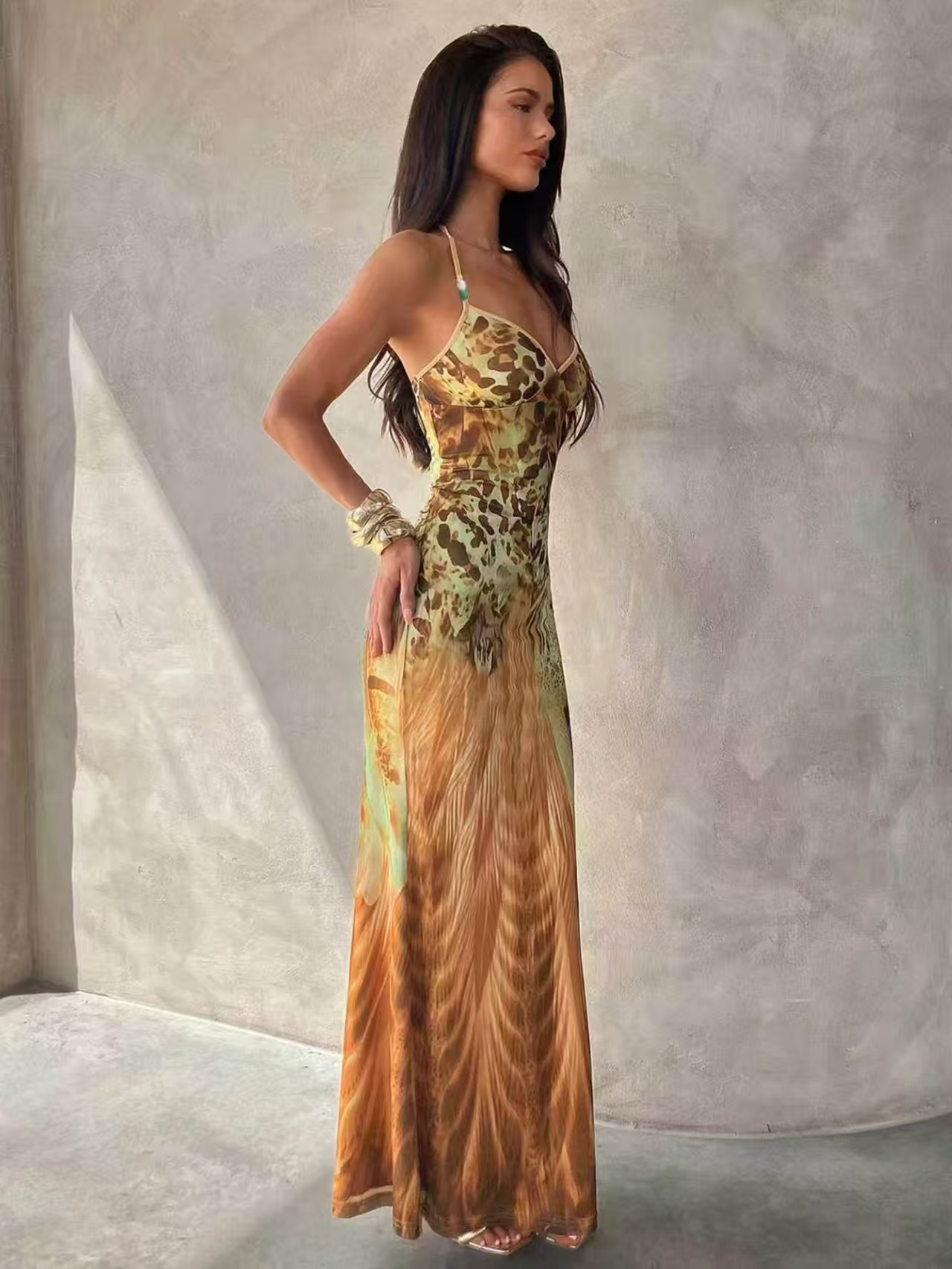 Robe à bretelles pour femmes et filles, style estival tendance, coupe ajustée, robe de vacances pour femmes