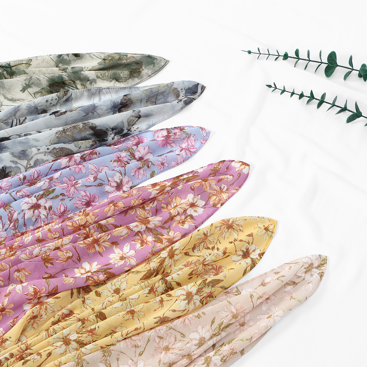 Nouveau hijab imprimé en mousseline pour femmes musulmanes, châles longs et doux en mousseline, petits fragments floraux, foulard doux, couvre-chefs tendance
