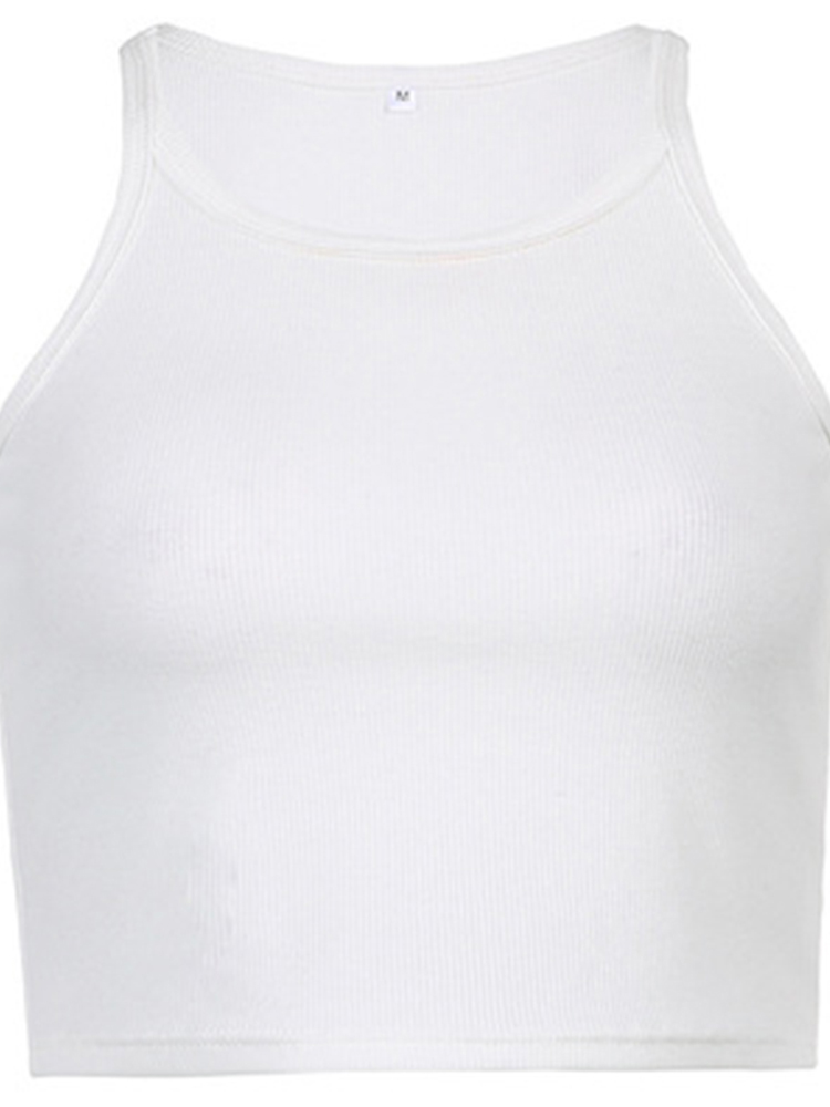 Haut court décontracté en fibre de coton blanc pour femme, caraco fitness basique pour femme, t-shirts à la mode, été 2024